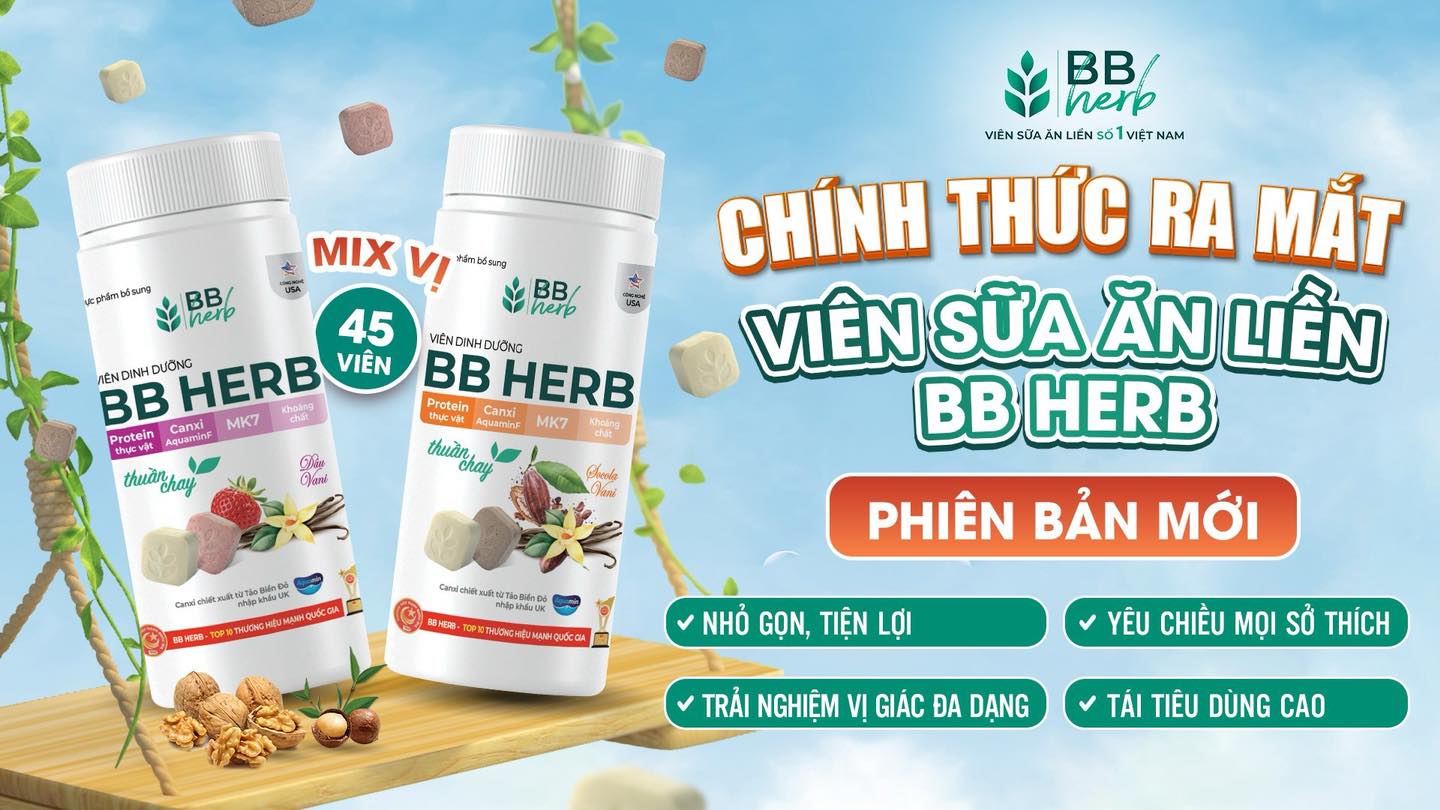 KHÁM PHÁ PHIÊN BẢN MỚI CỦA VIÊN SỮA ĂN LIỀN BB HERB - SỰ KẾT HỢP HOÀN HẢO GIỮA HƯƠNG VỊ VÀ DINH DƯỠNG!