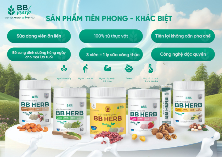 VIÊN SỮA ĂN LIỀN BB HERB: CÂU CHUYỆN THƯƠNG HIỆU VỀ HÀNH TRÌNH ĐỔI MỚI VÀ PHÁT TRIỂN TRONG NGÀNH DINH DƯỠNG