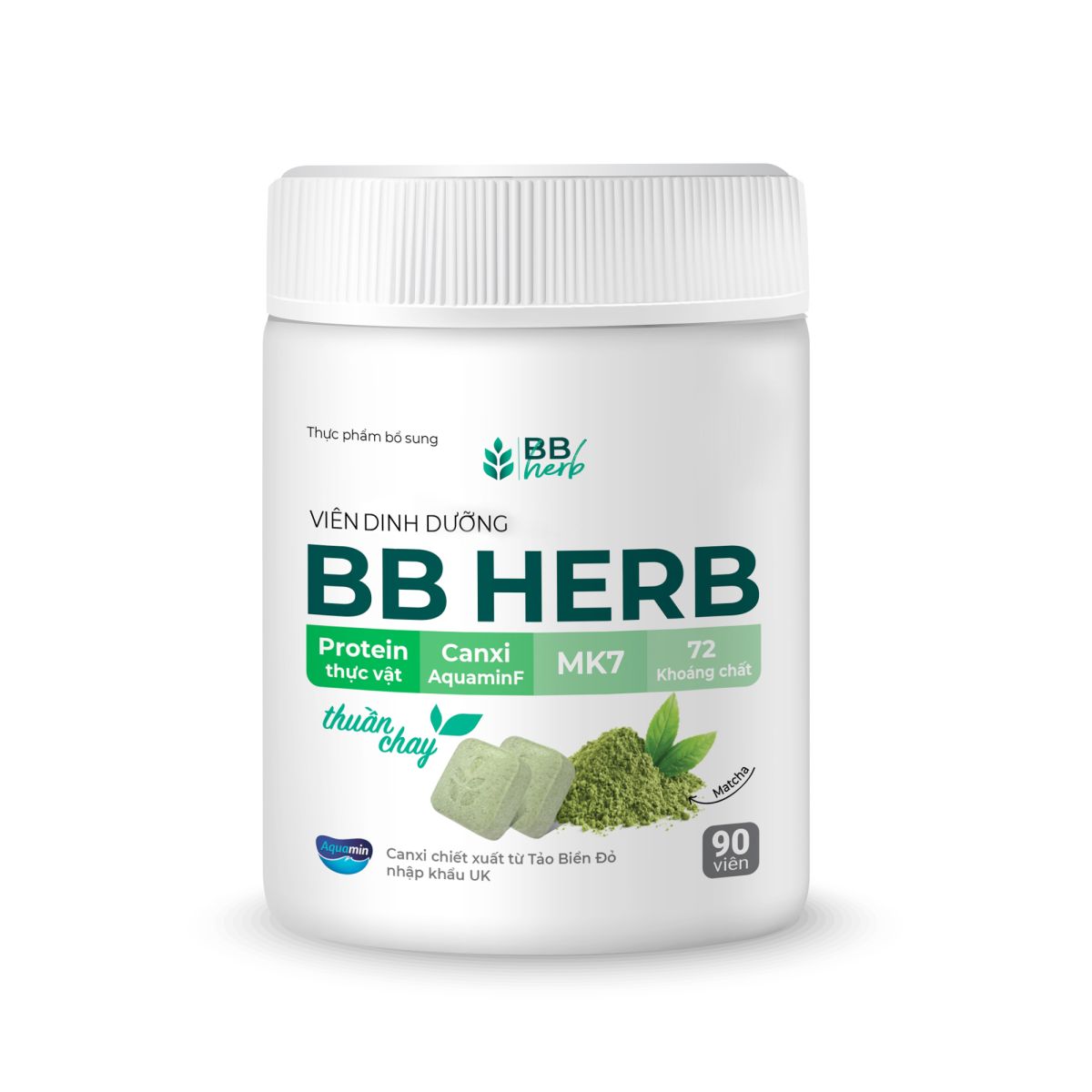 Viên sữa ăn liền BB HERB vị Matcha